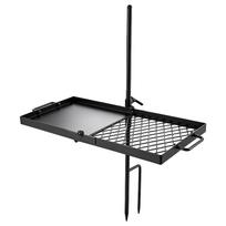 Heavy Duty Swivel Campfire Grill, 61cm Portable Camping Grill Grate & Griddle, Sturdy Steel BBQ Mesh, 360° Height Adjustable Over Fire Pit Equipment,