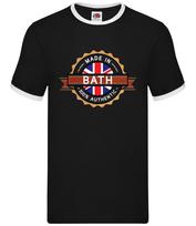 Made In BATH - Mens Ringer - Town City Hometown Love Live Family Place XXXL