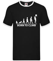 Born To Rock Climb - Mens Ringer - Climber climbing indoor XL