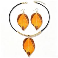 Elegant Necklace Earrings Set Vintage Choker Trend Leaf Jewelry Set  Jewelry Gifts Necklace Earrings