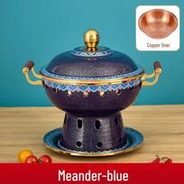 Cloisonne Enamel Pure Copper Mini Hot Pot