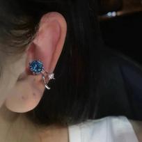 Clip- Synthetic Zirconia Ear Cuff - No-Pierce Bar Clasp Jewelry Suitable for Daily Wear, Valentine' Gift, Year-Round Elegant