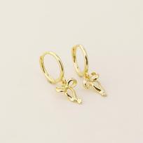 S925 Sterling Silver Bow Drop Huggie Hoop Earrings Ribbon Knot Charm 18K Gold Plated Dainty Drop Earrings for Women