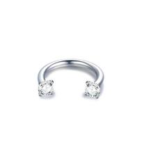 Lingchee G23 Titanium Zircon Horseshoe Nose Piercings Hoop 16G Ear Septum Helix Eyebrow Lip Rook Earring Cartilage Piercings Internal Threaded&1.2*6+3+3