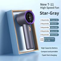 199-Speed Turbo Handheld Fan - USB Rechargeable Mini Digital Display High-Velocity Portable Fan for Outdoor/Sports EU
