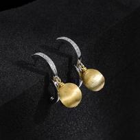 Italian Luxury Retro Gold Plated Ball Drop Earrings 925 Silver Sparkling Zircon Long Dangle Wedding High End Jewelry E50480