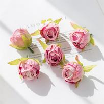 Simulation Vintage Burnt Edges Rose Head Silk Flowers Fake Flowers Diy Handmade Materials Gift Box Decoration Wedding Decoration Elegance Fake Flowers 5 pcs