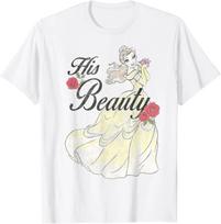 Hot Fashion Casual Disney Beauty and The Beast Bridal Belle His Beauty Couples T-Shirt S-4XL Four Seasons XXXXL
