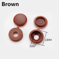100 vnt Dekoratyviniai spalvingi užsukami dangteliai Dekoratyviniai baldų užsegami mygtukų dangteliai (Brown,100Pcs)