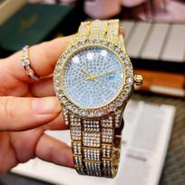 New Fashionable and Luxurious All-diamond, Starry Sky Steel Band, All-diamond British Men's Watch Factory white