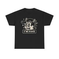 Im Fine Funny Knife In The Head Graphic T-Shirt Comfy Cotton Tee Brand NEW XXL