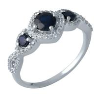 Sidabrinis žiedas su natūraliu safyru 1.461ct (1987636) 17 safyras