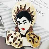 Blucome Lovely Acrylic Anime Queen Brooch for Women Girls Bag Coat Hijab Pins Christmas Gift
