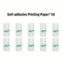 10 ritinių Mini spausdintuvo lipnus popierius Lipnus popierius baltas terminis popierius Spausdintuvo etiketės lipdukas belaidžiam tyrimui pastabų nuotraukų spausdintuvas 10pcs Adhesive