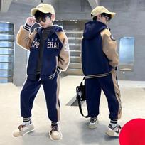 Boys' Fleece Suit 2025 Winter Children's Thick Casual Pants Coat 120cm