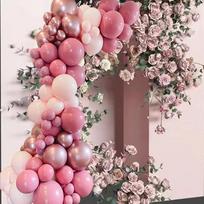 Lovely Pink Garland Arch Welcome 96Pcs  Party Balloon Valentines Day Anniversary Birthday Party Wedding Decorations Grand Event Other&Other