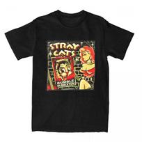 Men Women's T Shirt Stray Cats Brian Setzer T-Shirts Popular Vintage Music Band Summer Tees Y2K Funny Cotton Clothing Gift S juoda