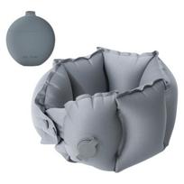 Inflatable U-Shape Neck Pillow Portable Press to Inflate Ergonomic Head Neck Support tamsiai pilka spalva