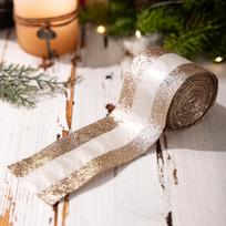 5m Christmas Decorations High-end European-style Ribbon Gold Ribbon Atmosphere Layout Decoration Mesh Ribbon One Size