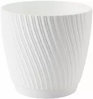 FORM PLASTIC Gėlių vazonas Mika su padėklu 19 cm, baltas