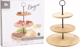 Excellent Houseware Bambuko lėkštė, 3 pakopų, 35 cm