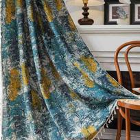 Jingga Printed Rod Pocket Semi-Blackout Curtain