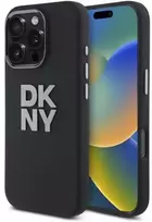 DKNY DKHCP16LSMCBSK Apple iPhone 16 Pro 6.3″ juodos spalvos kietas dėklas Liquid Silicone Metal Logo
