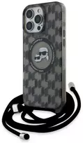Karl Lagerfeld KLHMP16XHCKCKLCK Apple iPhone 16 Pro Max 6.9″ juodos spalvos kietas dėklas IML Crossbody Monogram Karl