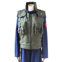 Huoying Banner Wood Ninja Kakashi cos jacket vest + fleece pants cosplay clothing one piece S black