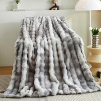 Rabbit Plush Blanket Thickening Winter Coral Fleece for Bed Sofa Cover Blanket Soft Warm Nap Blanket Cozy Home Decor 100*160cm
