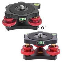 Tri-wheel Aluminum Alloy Fine Adjustment Dials Leveling Base for Camera Tripod 1