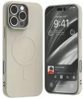 „Mercury MagSafe“ pusiau silikoninis dėklas „Apple iPhone 16 Pro Max 6,9" (akmens spalvos)