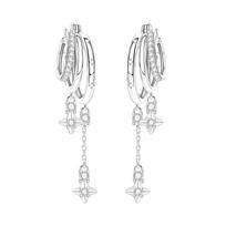 925 Silver Multi Layer Starry Tassel Drop Earrings Women Earrings Charm Fashion Versatile Party Jewelry Gifts