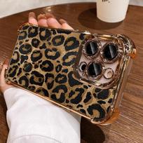 Fashion Retro Gold Leopard Print Plating Clear Phone Case For Motorola Moto Edge 50 60 Fusion 5G G06 G60 G24 Airbag TPU Cover Motorola Edge 50