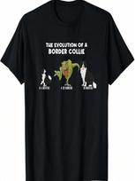 Border Collie Dog Mom The Evolution Of A Border Collie T-Shirt S įvairiaspalvis
