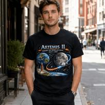 Artemis 2 Journey Around the Moon 2026 Space Mission Graphic Tee L