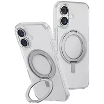 Uniq Swivix 360 besisukantis stovo dėklas, skirtas iPhone 16 – skaidrus