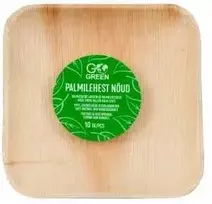 Gogreen palmių lapų lėkštės Go Žalias 15x15cm 10 vnt. / 0,22kg