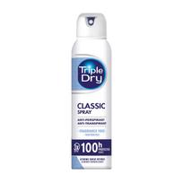 TRIPLE DRY CLASSIC FRAGRANCE FREE purškiamasis antiperspirantas, 150 ml