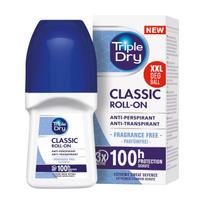 TRIPLE DRY CLASSIC FRAGRANCE FREE rutulinis antiperspirantas, 50 ml