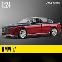 Nauja 1:24 BMW 7 serijos i7 G70 lengvojo lydinio prabangus automobilio modelis, metalinis, elektrinis, limuzinų automobilio modelis, garso šviesa, žaislas vaikams, dovana