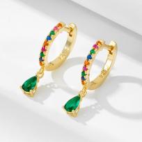 Elegant Water Drop Zircon Earrings Women Sterling Hypoallergenic Studs With Yellow White Crystals 925 Sterling Silver