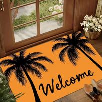 Tropical Palm Tree Pattern Rug Fresh Background Non-slip Floor Mat for Entryway Living Room Bedroom Home Decor  Area Rug 40cm x 60cm