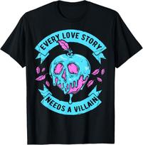 Hot Fashion Disney Villains Valentine's Day Love Story Apple Logo T-Shirt S-4XL Four Seasons Gift XXL
