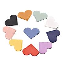 10Pcs Heart Shape Corner Bookmarks for Journal Planner PU Leather Corner Page Book Markers for Book Lover Reading Aid 1