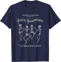 Hot Fashion Disney Silly Symphonies The Skeleton Dance Vintage Logo T-Shirt S-4XL Four Seasons Gift XXXXL