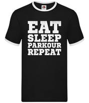 Eat Sleep Parkour Repeat - Mens Ringer - Free Running Freerunning Runner XXL