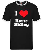 I Love Horse Riding - Mens Ringer - Rider Ride Rides Jockey Horses XS