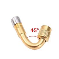 2/4Pcs Motorcycle 45 90 135 Degree Angle Bent Valve Adaptor Tyre Tube Valve Extension Adapter for Truck Car Moto Bike 1Pcs  Gold-45