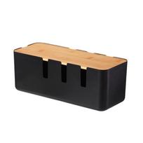 Plastic Household Cable Management Box Storage Bin Dustproof Desk Power Cable Box Space Saving Stackable Power Wire Case Charger